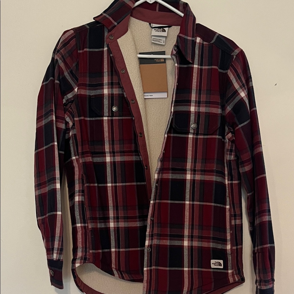 The North Face Burgundy Plaid Shirt Jacket